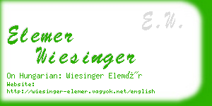 elemer wiesinger business card